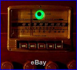 Old Antique Wood Silvertone Vintage Tube Radio Restored Working with Magic Eye
