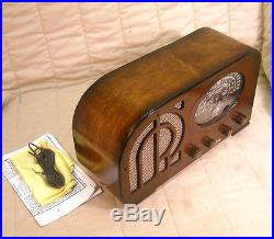 Old Antique Wood Simplex Vintage Tube Radio Restored & Working with Tuning Eye