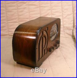 Old Antique Wood Simplex Vintage Tube Radio Restored & Working with Tuning Eye