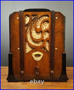 Old Antique Wood Stewart Warner R-1252A Vintage Tube Radio Restored & Working