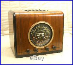 Old Antique Wood Stewart Warner Vintage Tube Radio Restored Working Magic Dial