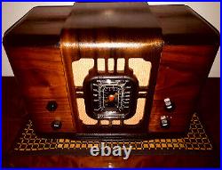 Old Antique Wood Vintage 1936 REMLER Radio WithBOSE Bluetooth & Millefiori Bowl