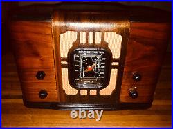 Old Antique Wood Vintage 1936 REMLER Radio WithBOSE Bluetooth & Millefiori Bowl