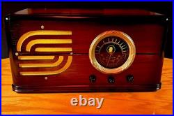 Old Antique Wood Vintage Restored Art Deco Radio Converted to a Bluetooth SPK