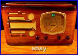 Old Antique Wood Vintage Restored Art Deco Radio Converted to a Bluetooth SPK