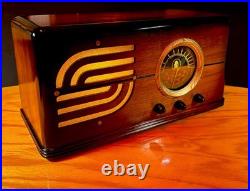 Old Antique Wood Vintage Restored Art Deco Radio Converted to a Bluetooth SPK