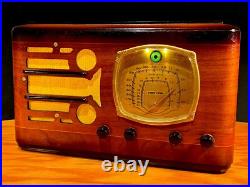 Old Antique Wood Vintage Restored Art Deco Radio Converted to a Bluetooth SPK