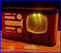 Old Antique Wood Vintage Restored Art Deco Radio Converted to a Bluetooth SPK