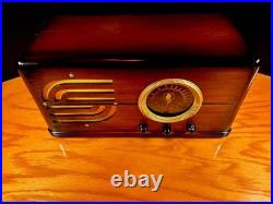 Old Antique Wood Vintage Restored Art Deco Radio Converted to a Bluetooth SPK