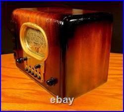 Old Antique Wood Vintage Restored Art Deco Radio Converted to a Bluetooth SPK