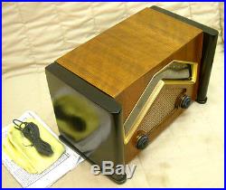 Old Antique Wood Zenith Vintage Tube Radio -Restored Working Art Deco Black Dial