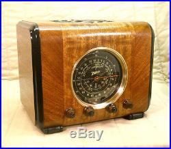 Old Antique Wood Zenith Vintage Tube Radio -Restored & Working Black Dial with Mp3