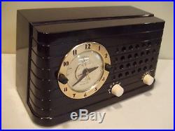 Old Telechron Musalarm Model 8H59 Antique 1948 Vintage Tube AM Clock Radio