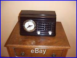 Old Telechron Musalarm Model 8H59 Antique 1948 Vintage Tube AM Clock Radio