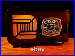 Old Wood Vintage Antique Restored Art Deco Radio Converted to a Bluetooth SPK