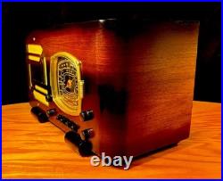 Old Wood Vintage Antique Restored Art Deco Radio Converted to a Bluetooth SPK