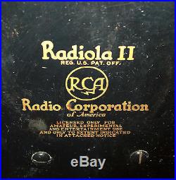 Old antique vtg 1920s RCA Radiola II Radio two tube with headphones nice condition