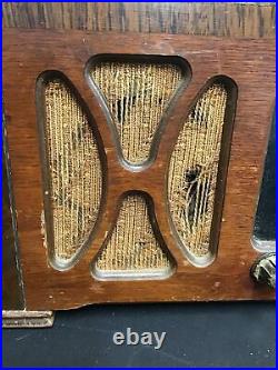 Original 1942 Antique Wood Zenith Vintage Radio Art Deco Black Dial 6d627 Works