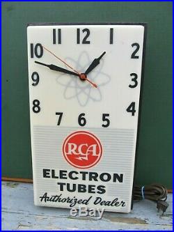 Original VTG ATOMIC ERA RCA ELECTRON TUBES Advertising Clock Television & Radio