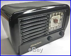 Outstanding Restored Antique Vintage 1947 ADMIRAL Black Bakelite Tube Radio