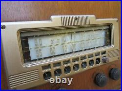 PHILCO TUBE RADIO 40-150 3 band wood SHORTWAVE bakelite antique push SLANT FACE