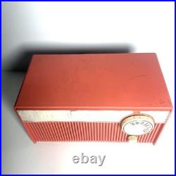 PINK TUBE RADIO vintage ZENITH Model F508V coral RARE 1960's Works READ