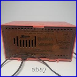 PINK TUBE RADIO vintage ZENITH Model F508V coral RARE 1960's Works READ