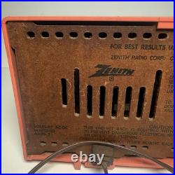 PINK TUBE RADIO vintage ZENITH Model F508V coral RARE 1960's Works READ PINK TUBE RADIO vintage ZENITH Model F508V coral RARE 1960's Works READ