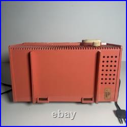 PINK TUBE RADIO vintage ZENITH Model F508V coral RARE 1960's Works READ