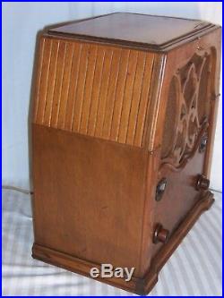 ## PRICE CUT DAILY ## vtg Zenith 712 ornate tube radio black dial art deco 1933