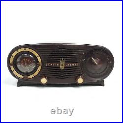 Partially Working Vintage Zenith Deluxe Tube Radio Alarm Clock 1950s Bakelite