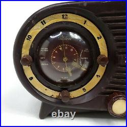 Partially Working Vintage Zenith Deluxe Tube Radio Alarm Clock 1950s Bakelite
