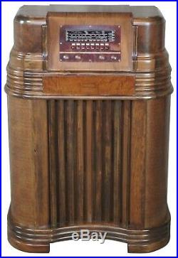 Philco 41-280 Walnut Art Deco Console Tube Radio Vintage 40