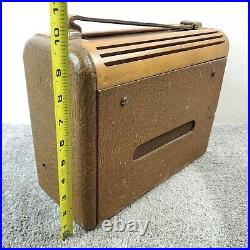 Philco 46-350 Tube Radio AM Roll Top Wooden Portable Vintage 1940's Tested Works