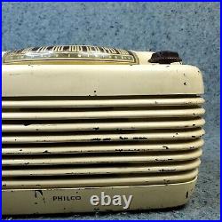 Philco 46-420 Hippo Tube Radio Vintage 1940's AM Tabletop MCM White Not Working