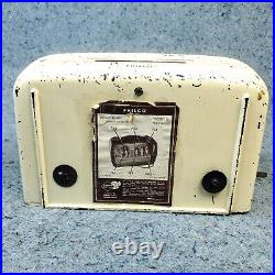 Philco 46-420 Hippo Tube Radio Vintage 1940's AM Tabletop MCM White Not Working