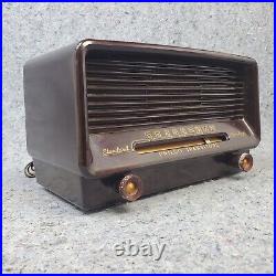 Philco 51-531 Transitone Tube Radio Bakelite Brown 1950's MCM Vintage Works