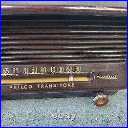 Philco 51-531 Transitone Tube Radio Bakelite Brown 1950's MCM Vintage Works