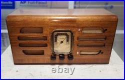 Philco Art Deco Table Top Radio Model 38-17 1938 Wooden Cabinet