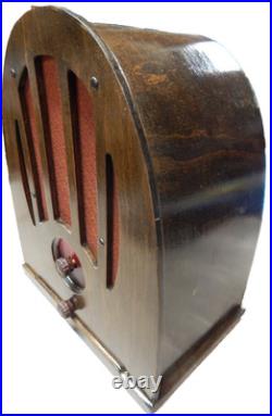 Philco Model 37-84 Cathedral Tube Radio Wood Cabinet 1930s Vintage
