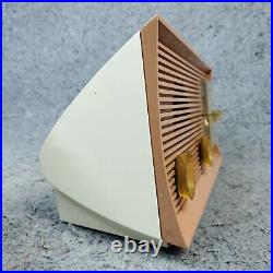 Philco Tube Radio Clock Model J773-124 AM Vintage 1960s Beige White MCM Works