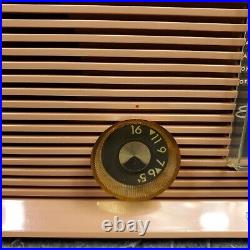 Philco Tube Radio Clock Model J773-124 AM Vintage 1960s Beige White MCM Works