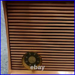 Philco Tube Radio Clock Model J773-124 AM Vintage 1960s Beige White MCM Works