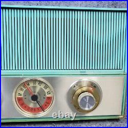 Philco Tube Radio K914-124 Twin Speaker AM/FM Vintage Mid Century Blue Works