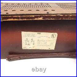 Philco Tube Radio Twin Speaker AM Vintage Phono Input Wood Case Tabletop Working