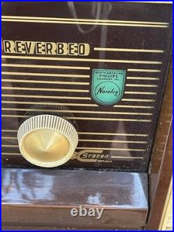 Philips Norelco Stereo Reverbeo Hifi Tube Radio B7X14A Vintage Antique Works