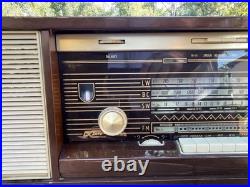 Philips Norelco Stereo Reverbeo Hifi Tube Radio B7X14A Vintage Antique Works
