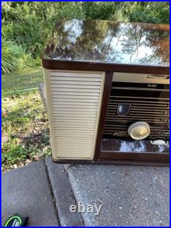 Philips Norelco Stereo Reverbeo Hifi Tube Radio B7X14A Vintage Antique Works