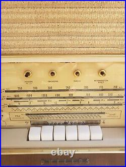 Phillips Tube Radio Bi-Ampli Tabletop Model B7X82A Vintage-Working
