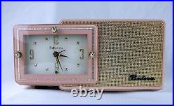 Pink Bulova Model 100 AM Clock/Radio 1957 Vintage Museum Quality Restoration